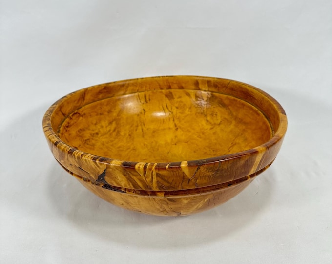 Handcrafted Birch Wood Bowl from Norway | Sturdy Design for Tabletop Display