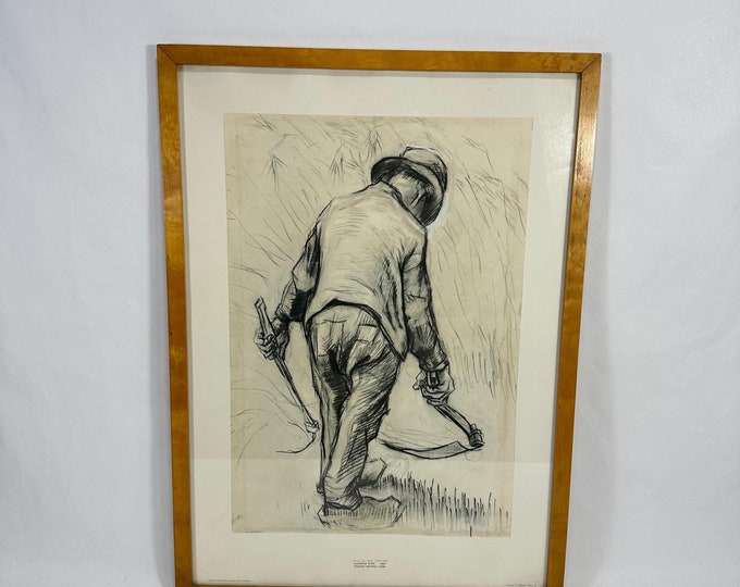 Vincent van Gogh Reproduction: Peasant reaping Corn Art Print