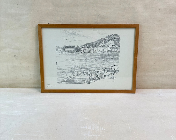 1970's Motif View of the River - Beautiful Art Print for Wall Hanging