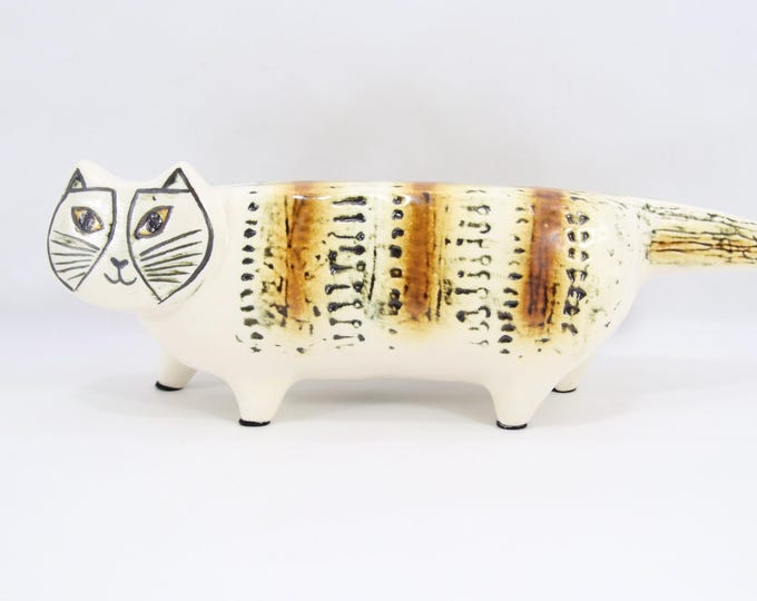 Lisa Larson Stora Zoo Cat Figurine | Vintage Scandinavian Ceramic Art by Gustavsberg Sweden | Mid Century Nordic Animal Decor