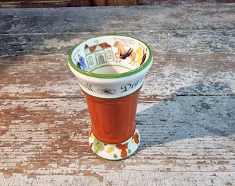 Collectible 18-1900s Staup Cup with Bridal Party Motif - Norwegian Folk Art