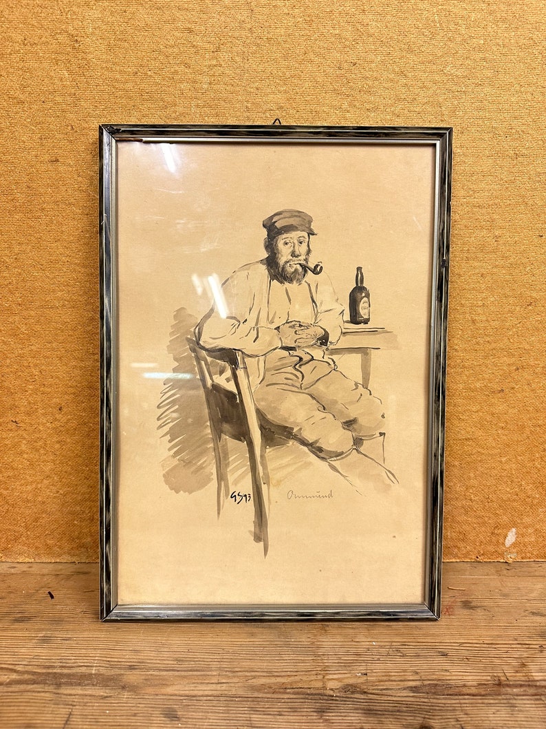 Collectible Original Marker Drawing from 1993 - Signed GS - Unique Artwork image 9