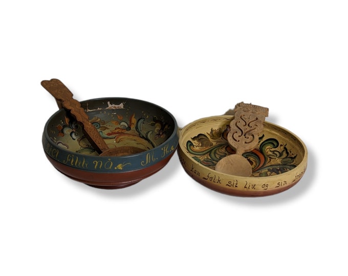 Lott with Norwegian folk-art from the 1960-70s, Telemark rosemaling,  Farmhouse primitive antiques,rosemaling, folkart, hand carved