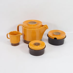 Colorful 1970s Norwegian Teapot set - Egersund Retro Decor