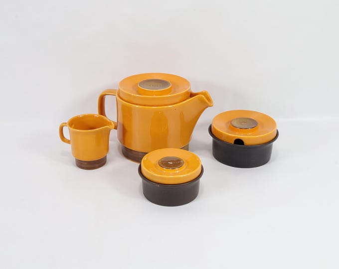 Colorful 1970s Norwegian Teapot set - Egersund Retro Decor