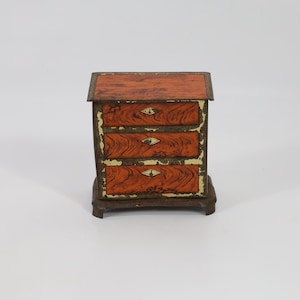 Norwegian Oscar Aasheim Tin Miniature Candy Chest | 1800s Tin Box | Nordic Collectible | Historical Gift Idea | Antique Candy Chest