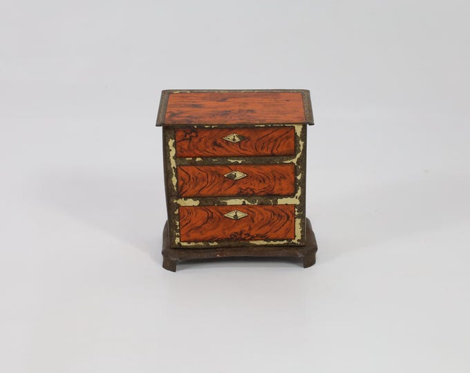 Norwegian Oscar Aasheim Tin Miniature Candy Chest | 1800s Tin Box | Nordic Collectible | Historical Gift Idea | Antique Candy Chest