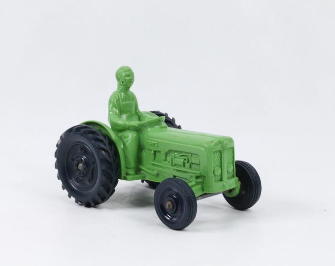 Rare Vintage 1960s Green Tomte Lærdal Vinyl Toy Car | Norwegian Collectible Toy | Big Tractor | Rare Green Edition