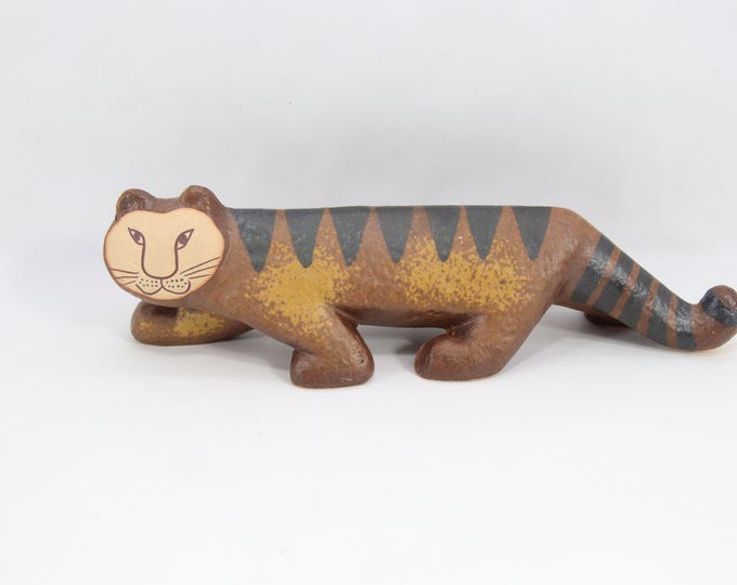Lisa Larson Tiger Figurine | Vintage Scandinavian Ceramic Art by Gustavsberg Sweden | Mid Century Nordic Animal Decor Collectible