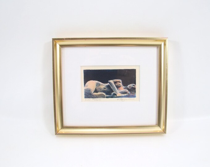 1981 Norwegian Lithograph | Reclining Nude Art Print | Vintage Scandinavian Figurative Artwork | Signed Nordic Fine Art | Framed Wall Decor