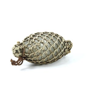 Rare Norwegian Glass Float – Two Knobbed Egg Model – Small Hand Blown Fishing Float – Coastal Nautical Decor