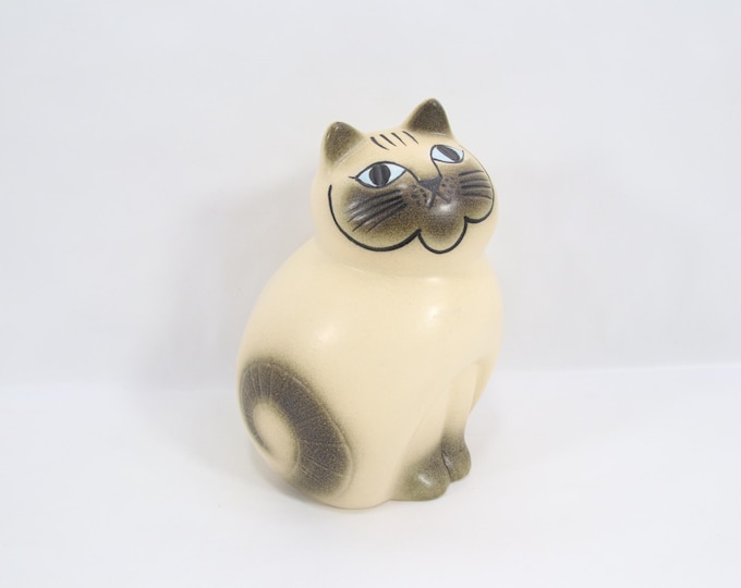 Lisa Larson Mia Midi Cat Figurine | Vintage Scandinavian Ceramic Art by Gustavsberg Sweden | Large Nordic Collectible Home Decor