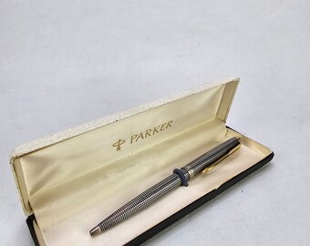 Authentic Vintage Office Pen Parker 75 Cisele Vermeil Ball Pen Retro  Elegance in Silver and Gold 