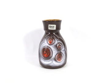 The German Bay Vase 1970 | Vintage Ceramic Vase | West Germany Decor | Collectible Nordic Ceramics | Vibrant Ceramic Decor