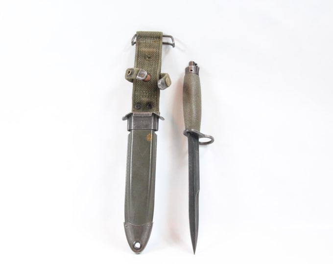 US M8A1 Bayonet | WWII Bayonet Collectible | Military History | Leather Handle | Military Collector Gift