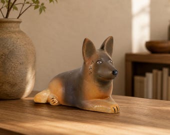 Lisa Larson Vintage Dog | German Shepherd Figurine | Kennel Series Collectible | Gustavsberg Ceramic Art | Swedish Design