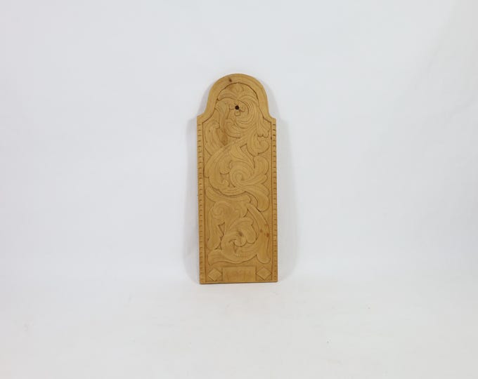 Vintage Handcarved Wooden Cutting Board with Traditional  Pattern - Beautiful wooden Patina, Handmade Gift