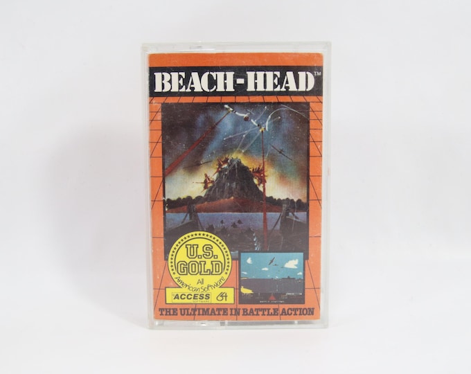 Beach-Head C64 | Commodore 64 Cassette Game by U.S. Gold / Access Software | Tested Vintage Action Game | Retro Computer Collectible