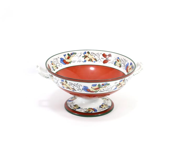 German Porcelain Bowl Hand Painted | Nordic Pattern by B N | Porsgrund Artist Collectible | Nordic Design Gift