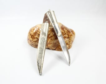 Vintage Norwegian Traveler Knife - Handcrafted silver plate metal Shaft, Exquisite hand made Nordic Gift