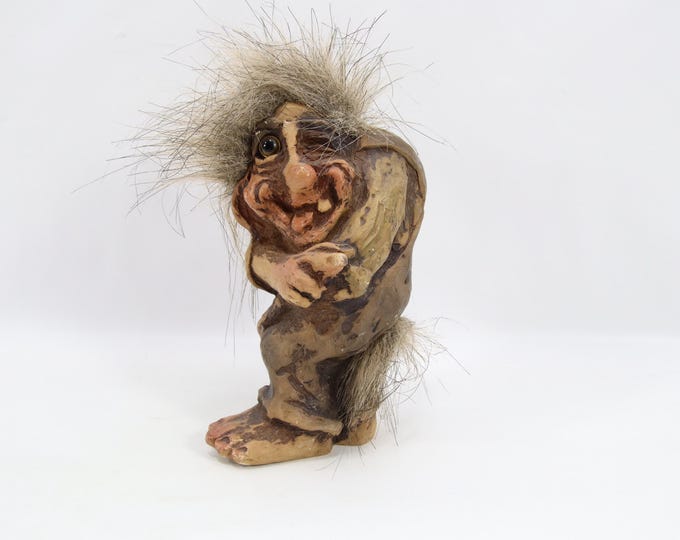 Fosse Troll No. 402 Norwegian Troll Figurine | Handmade Oslo Troll Statue | Scandinavian Folklore Collectible Vintage 2000s