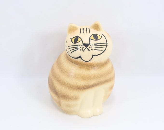 Lisa Larson Mia Mellan Cat Figurine | Vintage Scandinavian Ceramic Art by Gustavsberg Sweden | Mid Century Nordic Animal Decor