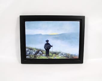 Porsgrund Porselen Wall Plaque | Theodor Kittelsen “Soria Moria” | Vintage Scandinavian Porcelain Art | Nordic Folklore Decor | Framed Art