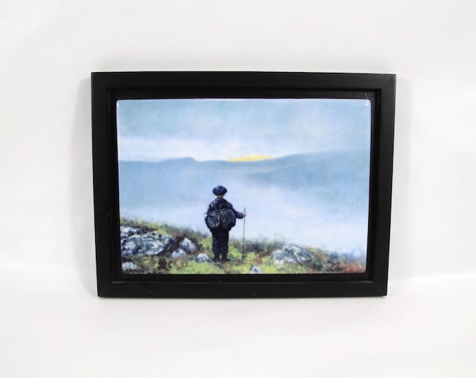 Porsgrund Porselen Wall Plaque | Theodor Kittelsen “Soria Moria” | Vintage Scandinavian Porcelain Art | Nordic Folklore Decor | Framed Art