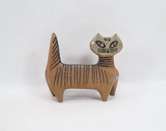 Vintage Lisa Larson Lilla Zoo Standing Cat Figurine - Gustavsberg Swedish Stoneware Cat, Scandinavian Design