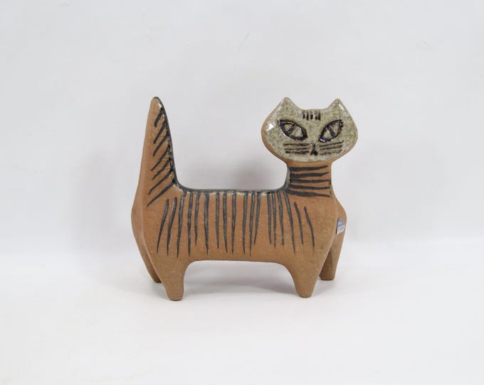 Vintage Lisa Larson Lilla Zoo Standing Cat Figurine - Gustavsberg Swedish Stoneware Cat, Scandinavian Design