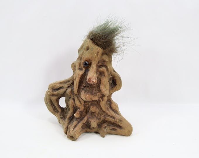 Fosse Tree Troll Figurine Art 149 | Norwegian Folk Art Wood Spirit Figure | Handmade Nordic Folklore Decor Vintage 1990s Norway