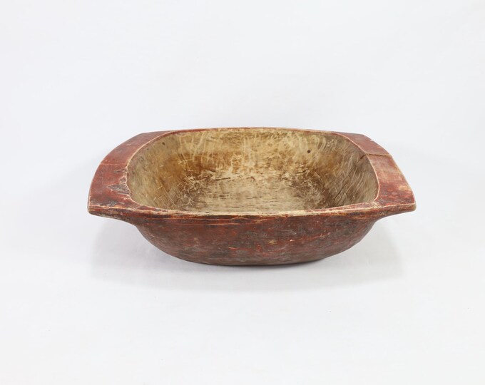 Handmade Nordic Wooden Dough Bowl - Antique Table Centerpiece from 1800s
