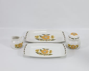 Vintage Stavanger Flint Norway Sugar and Cream Set, Mid-Century Scandinavian Tableware, Collector's Item
