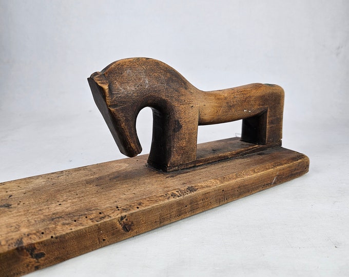 Hand Carved Mangle Board - Norwegian Traditional Tool for Farmhouse Primitive Decor