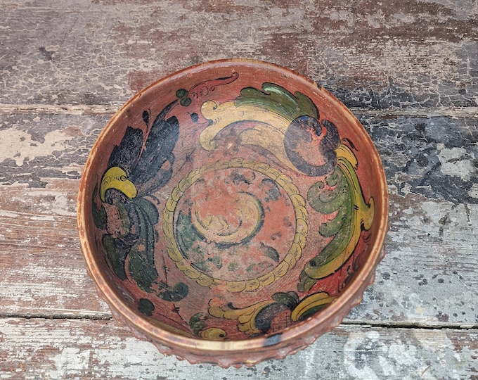 Stunning antique ale bowl with beautiful patina - Collectible Alebowl - Norwegian folk art,rustic and primitiv