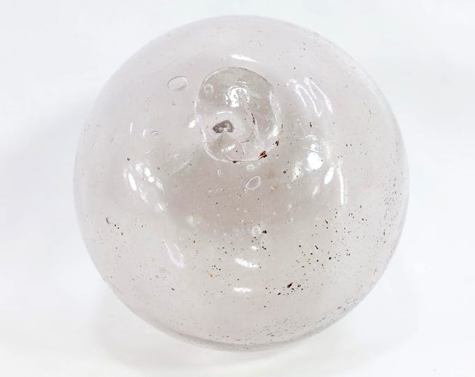 Antique Norwegian Glass Float 1890s | Rare Gray Glass Buoy with Pink Hue | Maritime Collector Decor | Nordic Nautical Gift