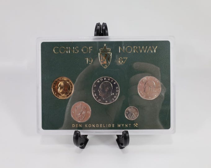 Norway 1987 Coin Set|Royal Mint Collection|Uncirculated Collectible|History Enthusiast Gift|Rare Coin Set