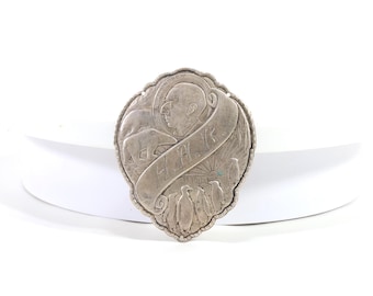 Roald Amundsen Silver Coat Shield 1920s | Polar Expedition Tribute | Explorer Collector's Item | Historic Arctic Gift