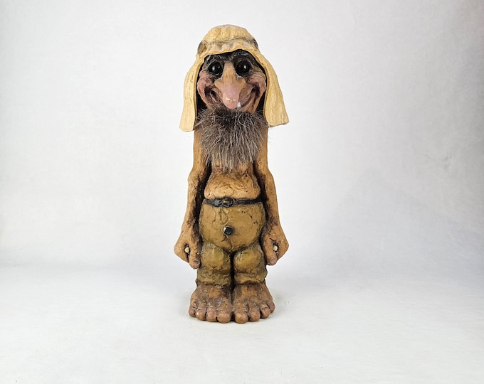 Vintage Norwegian Folk Art - Rare Handmade Nyform Troll Figurine - Collectible Nordic Home Decor - Troll number 138