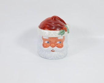 Vintage Hand-Painted Santa Claus Sugar Bowl from 1997 - Ruth's Scandinavian Christmas Decor