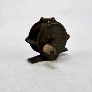 Seltene Vintage Messing Spinnrolle aus Schweden - Antike Angelrolle Sammlerstück