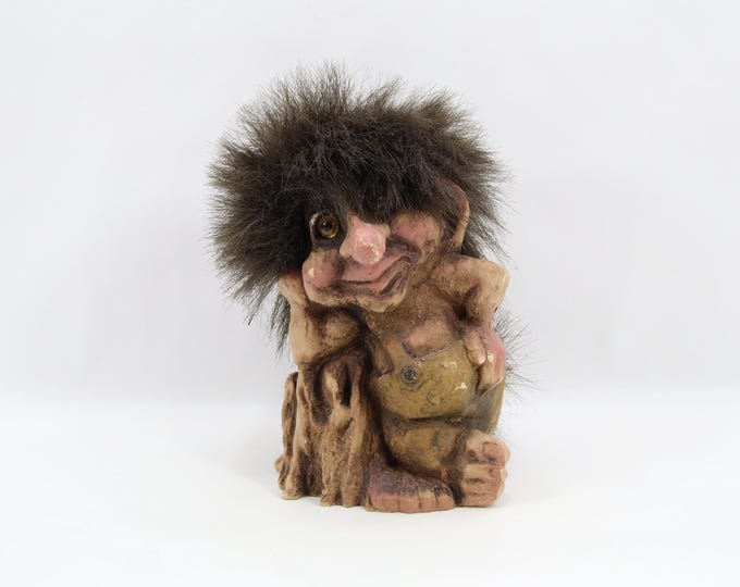 NyForm Norwegian Troll Figurine No.265 1980s | Handmade Latex Norway Folklore Sculpture | Vintage Scandinavian Mythology Decor Troll