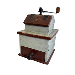 Antique coffee grinder from 1800s - Norwegian Primitive and rustic tool - Kitchen counter decor