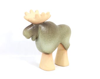 Lisa Larson Figurine | Stoneware Moose | Skansen Series | Scandinavian Art | Gustavsberg Sweden | Collector's Item