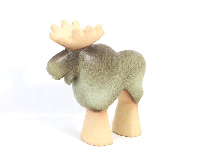 Lisa Larson Figurine | Stoneware Moose | Skansen Series | Scandinavian Art | Gustavsberg Sweden | Collector's Item