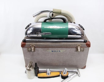 Mid Century Space Age Wilfa W5 Vacuum Cleaner 1954 | Norwegian Green & Chrome Design | Functional Retro Appliance