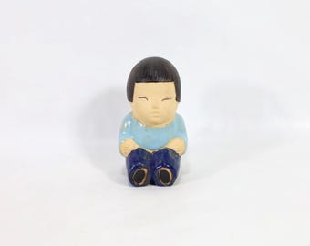 Lisa Larson Mei Chinese Figurine | Midcentury Swedish Pottery | Children Of The World Collection | Art Collectible