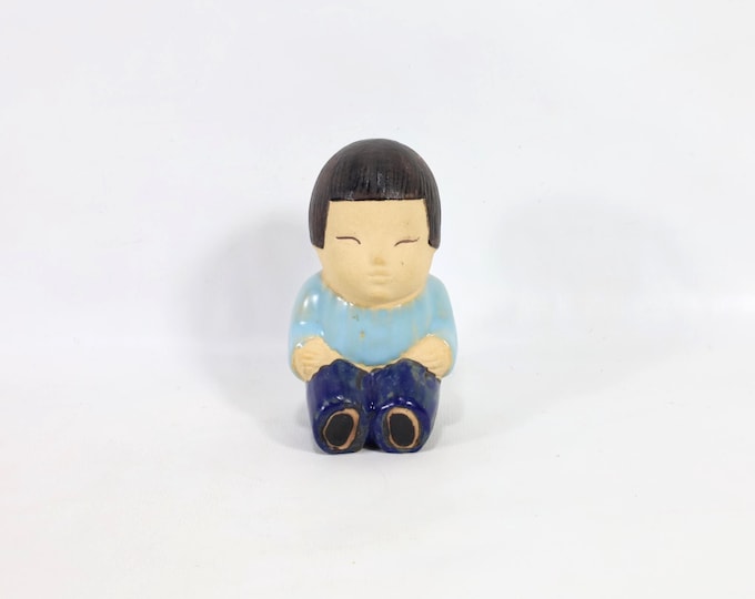 Lisa Larson Mei Chinese Figurine | Midcentury Swedish Pottery | Children Of The World Collection | Art Collectible
