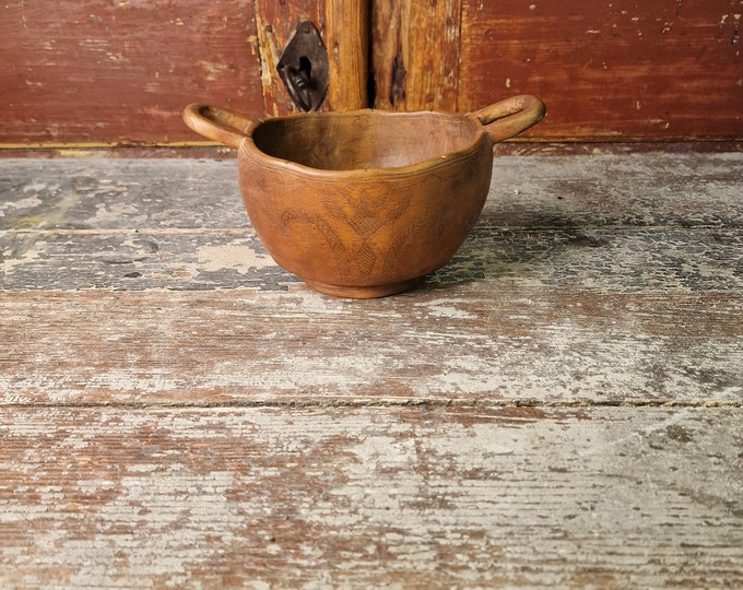 Stunning antique ale bowl,Folk-art bowl,Alebowl,rare bowl, collectible, Norwegian folk art,rustic and primitiv,Norwegian folkart,Drink cup