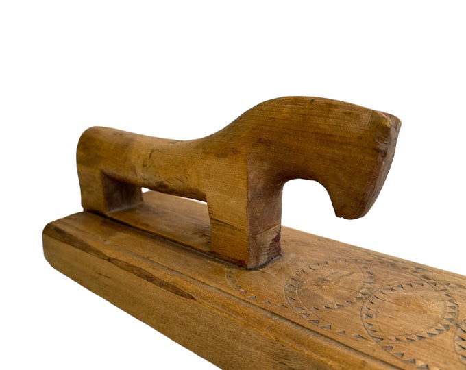 Stunning antique 1800s mangle board - Norwegian chip carving art - wedding gift from the husband